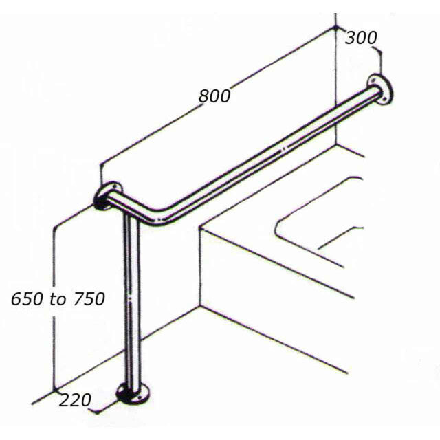 Bath Rail: Type 021A: Concealed Flanges - Australian Assistive Technology Centre
