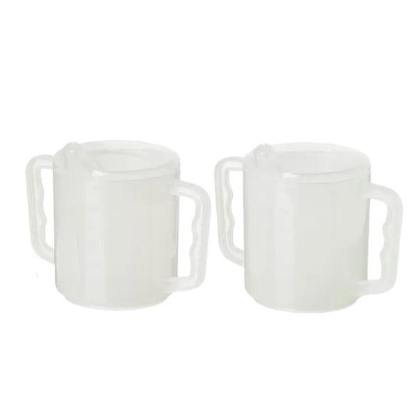 Homecraft Two Handled Mug, 270ml, Pair, with Spout and Splash Lids