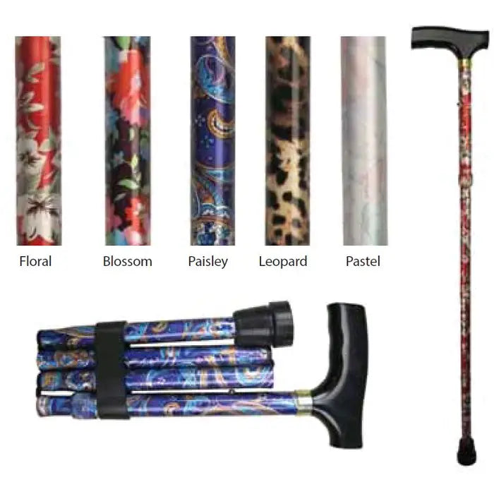 Days Folding Patterned Walking Stick - Australian Assistive Technology Centre