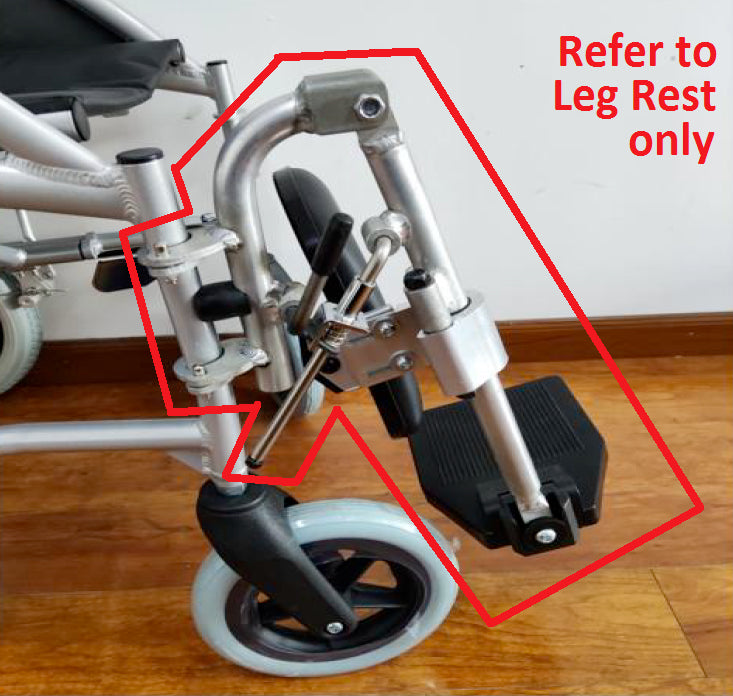Elevating Leg Rest, Standard 46cm, to suit Days Swift Wheelchairs - Australian Assistive Technology Centre