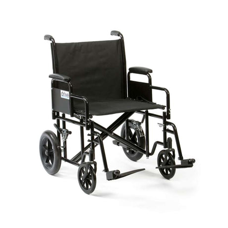 Bariatric Steel Transport Chair Black-  Seat Width 22" - Australian Assistive Technology Centre