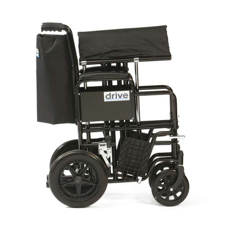 Bariatric Steel Transport Chair Black-  Seat Width 22" - Australian Assistive Technology Centre