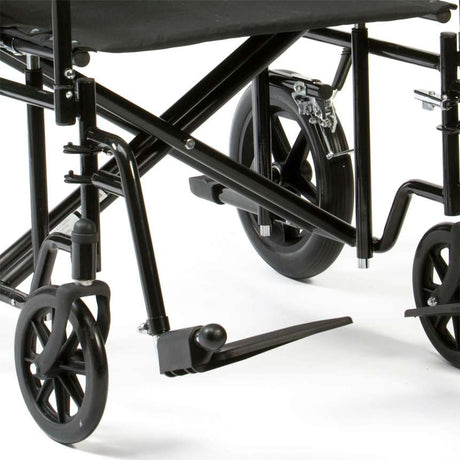 Bariatric Steel Transport Chair Black-  Seat Width 22" - Australian Assistive Technology Centre