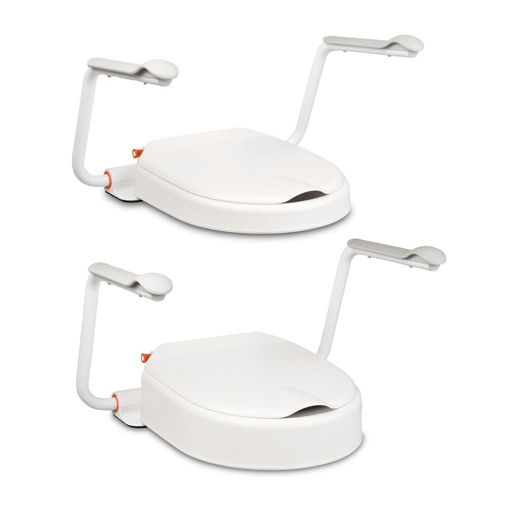Etac Hi-Loo Fixed Toilet Seat Raiser with/without arm support - Australian Assistive Technology Centre