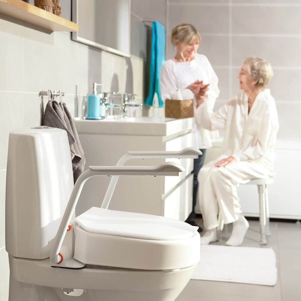 Etac Hi-Loo Fixed Toilet Seat Raiser with/without arm support - Australian Assistive Technology Centre