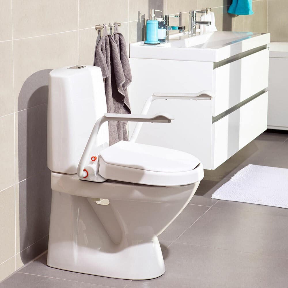 Etac Hi-Loo Fixed Toilet Seat Raiser with/without arm support - Australian Assistive Technology Centre