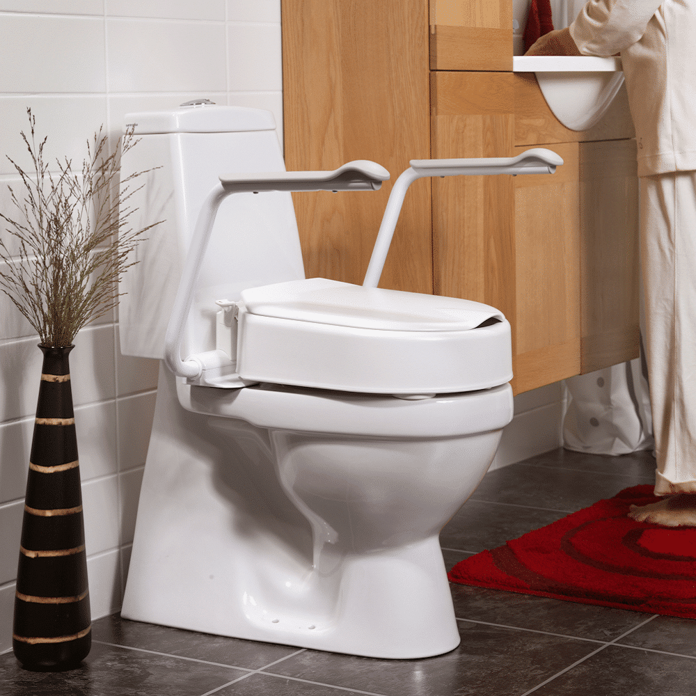Etac Hi-Loo Fixed Toilet Seat Raiser with/without arm support - Australian Assistive Technology Centre