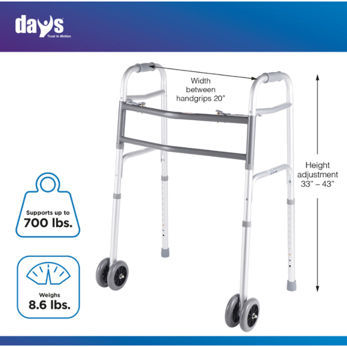 Days Bariatric Walker 317kg with Double 5" Wheels - Australian Assistive Technology Centre