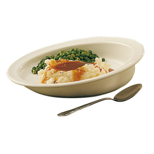 Hi-Lo Scoop Plate, 228mm dia, White - Australian Assistive Technology Centre