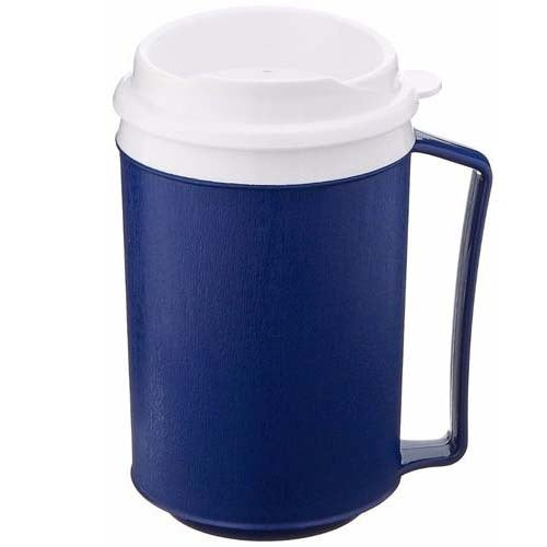 Insulated Mug with Tumbler Lid Blue - Double walled vacuum mug that keeps drinks warm/cold - Australian Assistive Technology Centre