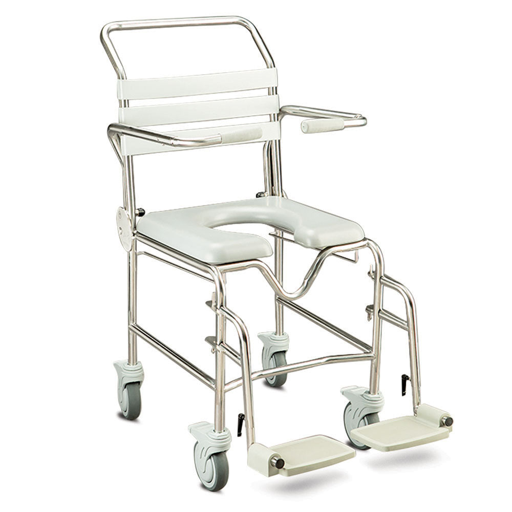 Juvo Mobile Shower Commode- Swingaway Legrest - Australian Assistive Technology Centre