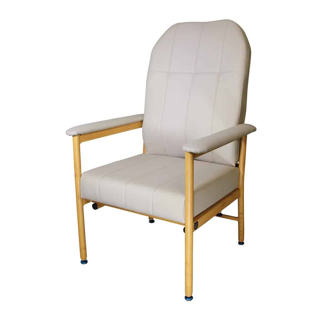 K Care Murray Bridge Aluminium High Back Chair Vinyl and Fabric - Australian Assistive Technology Centre