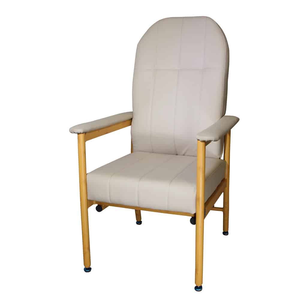 K Care Murray Bridge Aluminium High Back Chair Vinyl and Fabric - Australian Assistive Technology Centre