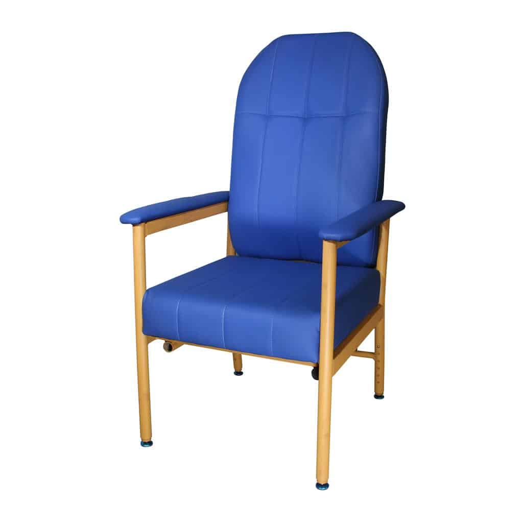 K Care Murray Bridge Aluminium High Back Chair Vinyl and Fabric - Australian Assistive Technology Centre