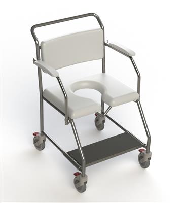 TRANSIT MOBILE SHOWER COMMODE WITH WEIGHT BEARING FOOTPLATE - Australian Assistive Technology Centre