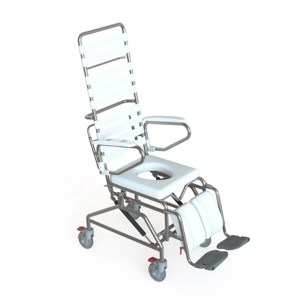 KCare Tilt in Space Attendant Propelled Shower Commode - Australian Assistive Technology Centre
