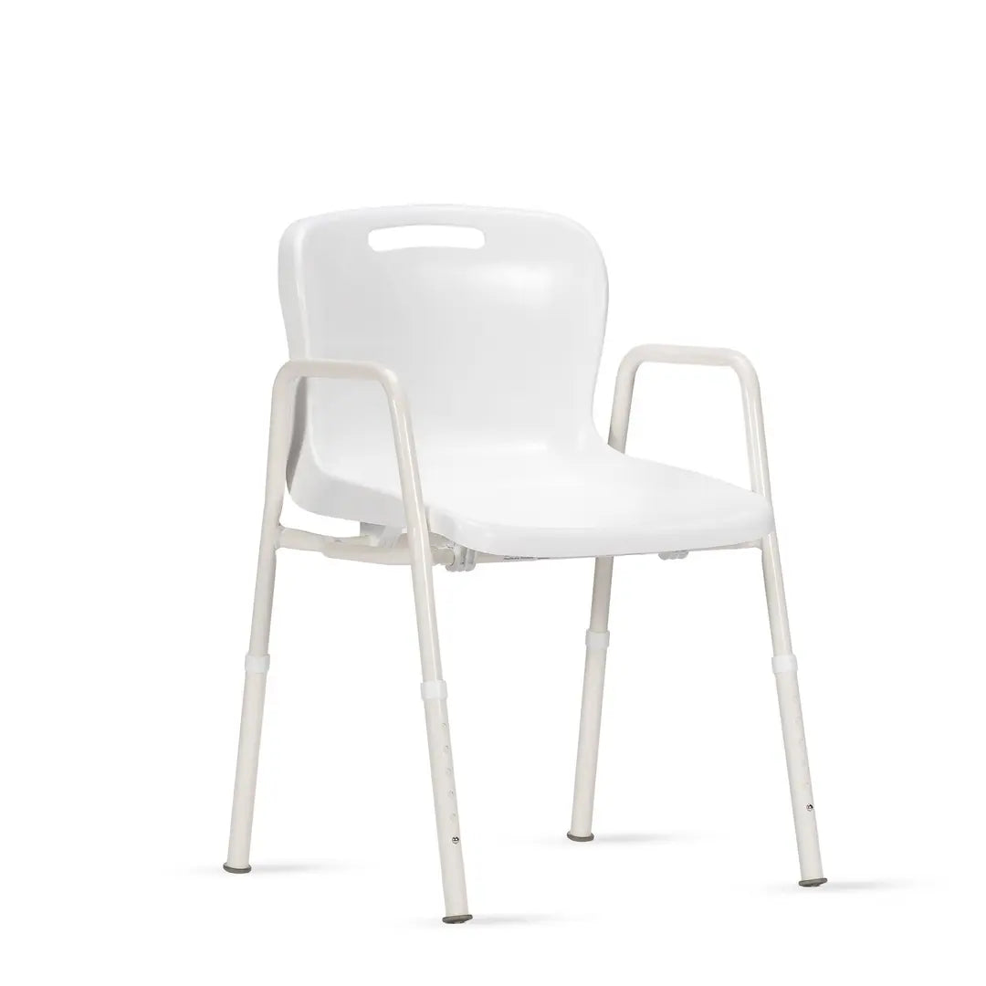 KCare Shower Chair with Arms and Clip On Plastic Seat - 410mm - Australian Assistive Technology Centre