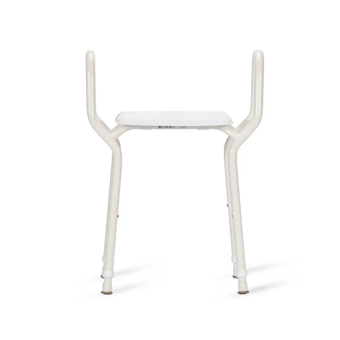KCare Heavy Duty Shower Stool Clip-on Plastic Seat with Arms Aluminium - Australian Assistive Technology Centre