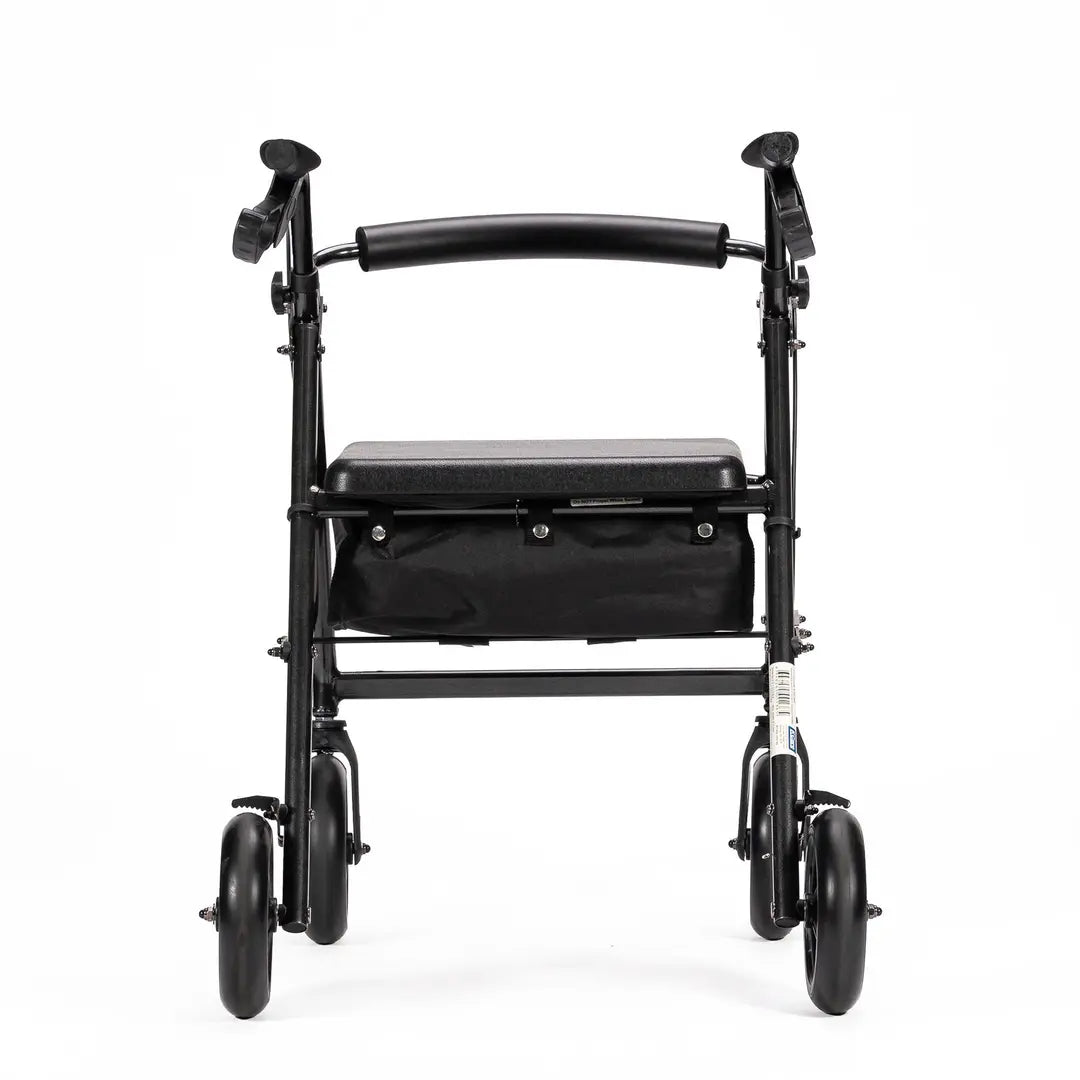 KCare Bowls Walker - 8'' Soft PU Wheels - Black Aluminium - Australian Assistive Technology Centre