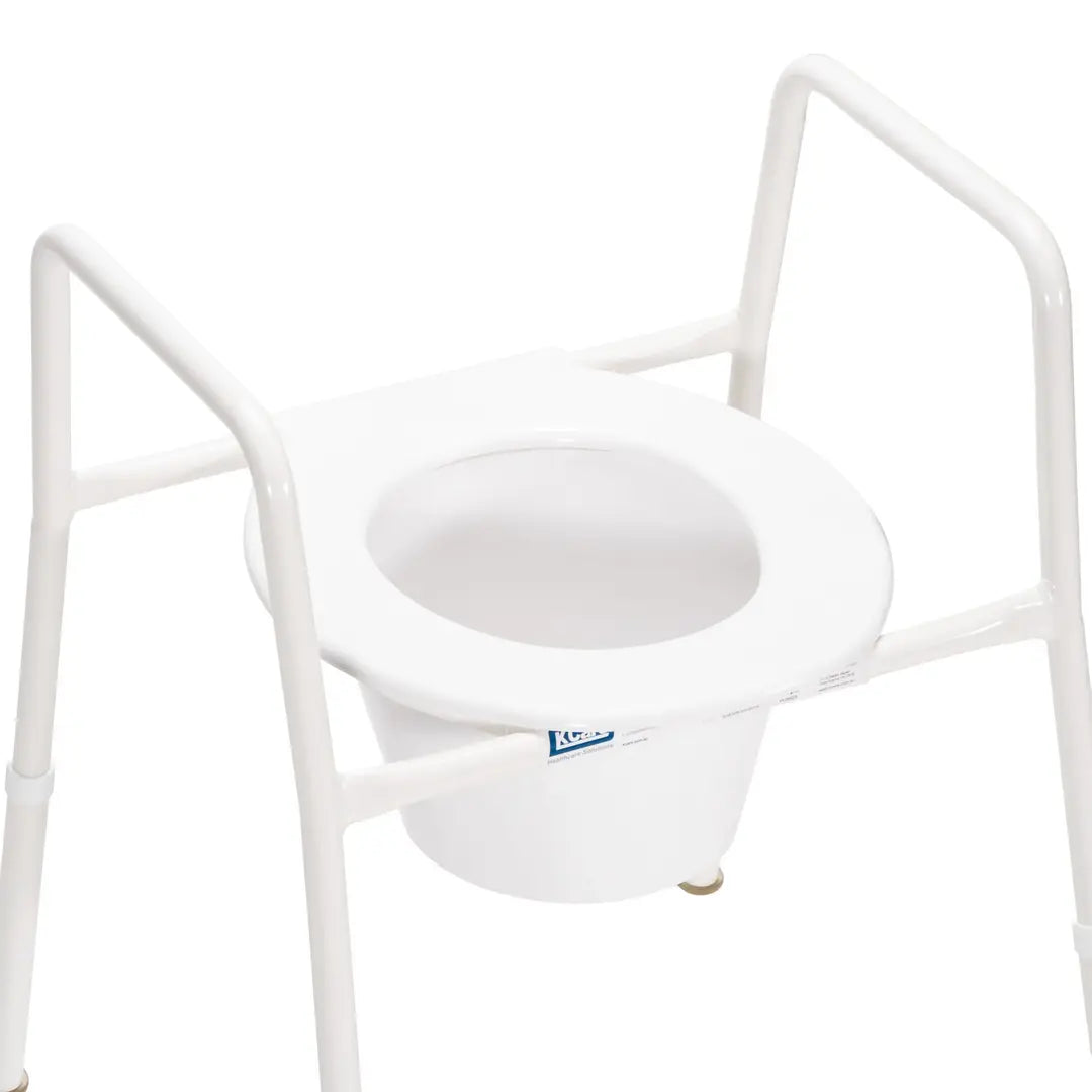 KCare Over Toilet Frame with Clip On Plastic Seat and Splash Guard - 465mm - Australian Assistive Technology Centre