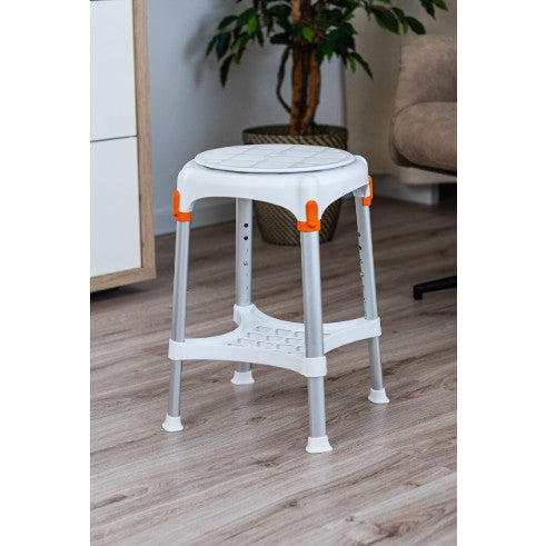 KING Rotating Round Stool Height Adjustable with Tray - Australian Assistive Technology Centre