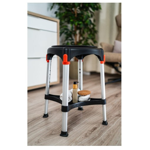 KING Rotating Round Stool Height Adjustable with Tray - Australian Assistive Technology Centre
