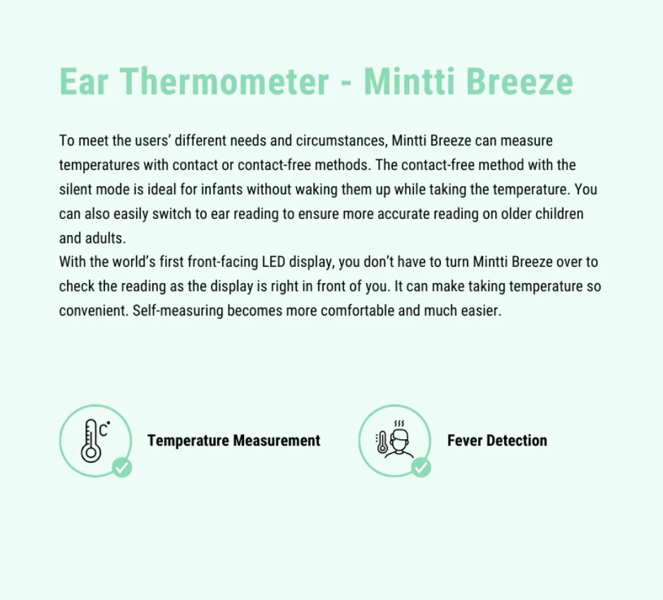 Ear Thermometer - Mintti Breeze - Australian Assistive Technology Centre