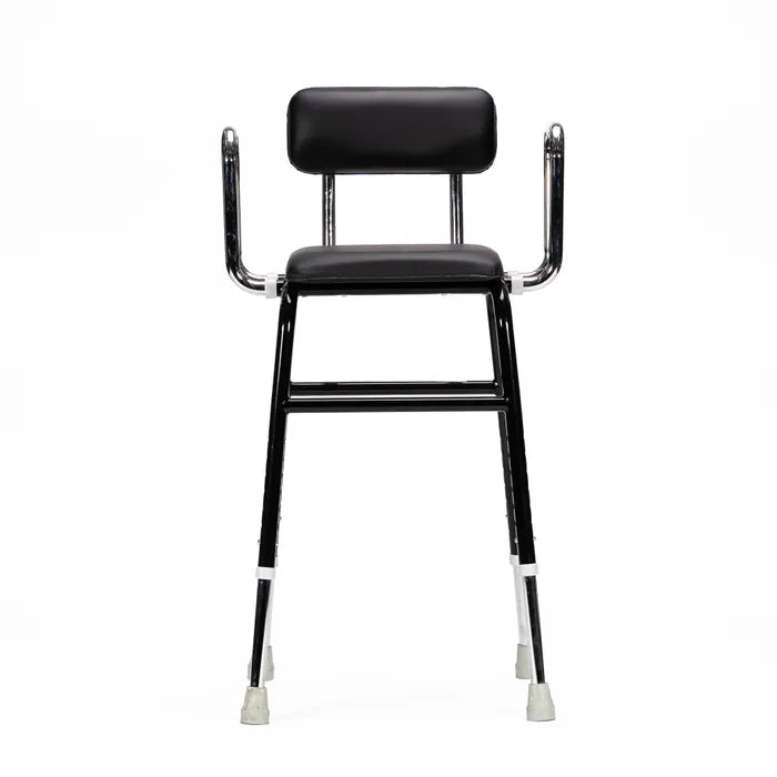 KCare Kitchen Perching Stool with Arms Black - Australian Assistive Technology Centre