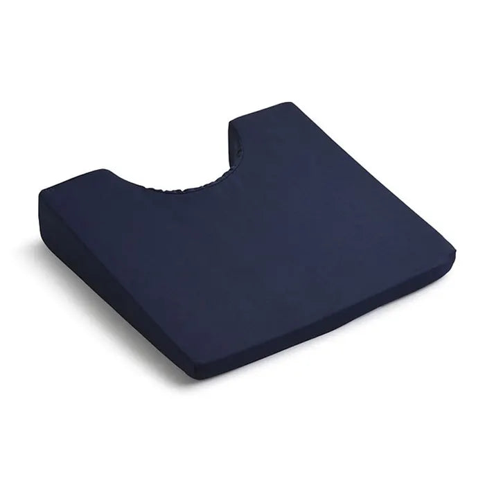 Coccyx Wedge Cushion - Cotton Blue - Australian Assistive Technology Centre