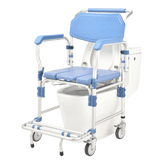Commode Chair with 4" wheel and Free Backrest Structure