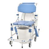 Commode Chair with 4" wheel and Free Backrest Structure