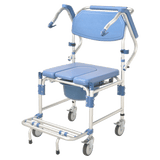 Commode Chair with 4" wheel and Free Backrest Structure