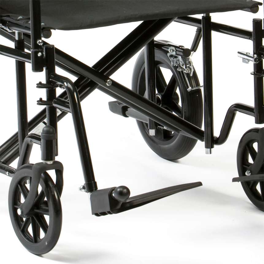Bariatric Steel Transport Chair Black-  Seat Width 22"