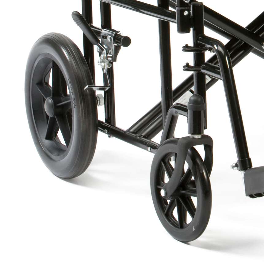 Bariatric Steel Transport Chair Black-  Seat Width 22"