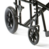 Bariatric Steel Transport Chair Black-  Seat Width 22"