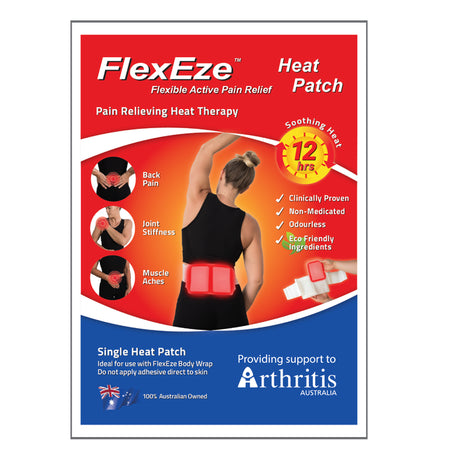 FlexEze Heat Patches, 10 x 13cm, 50/Box - Australian Assistive Technology Centre