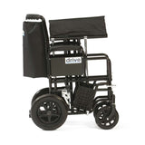 Bariatric Steel Transport Chair Black-  Seat Width 22"