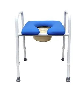 KCare Over Toilet Frame with 3-In-1 Commode Pan, Splash Guard, Open Front Padded Seat - Australian Assistive Technology Centre