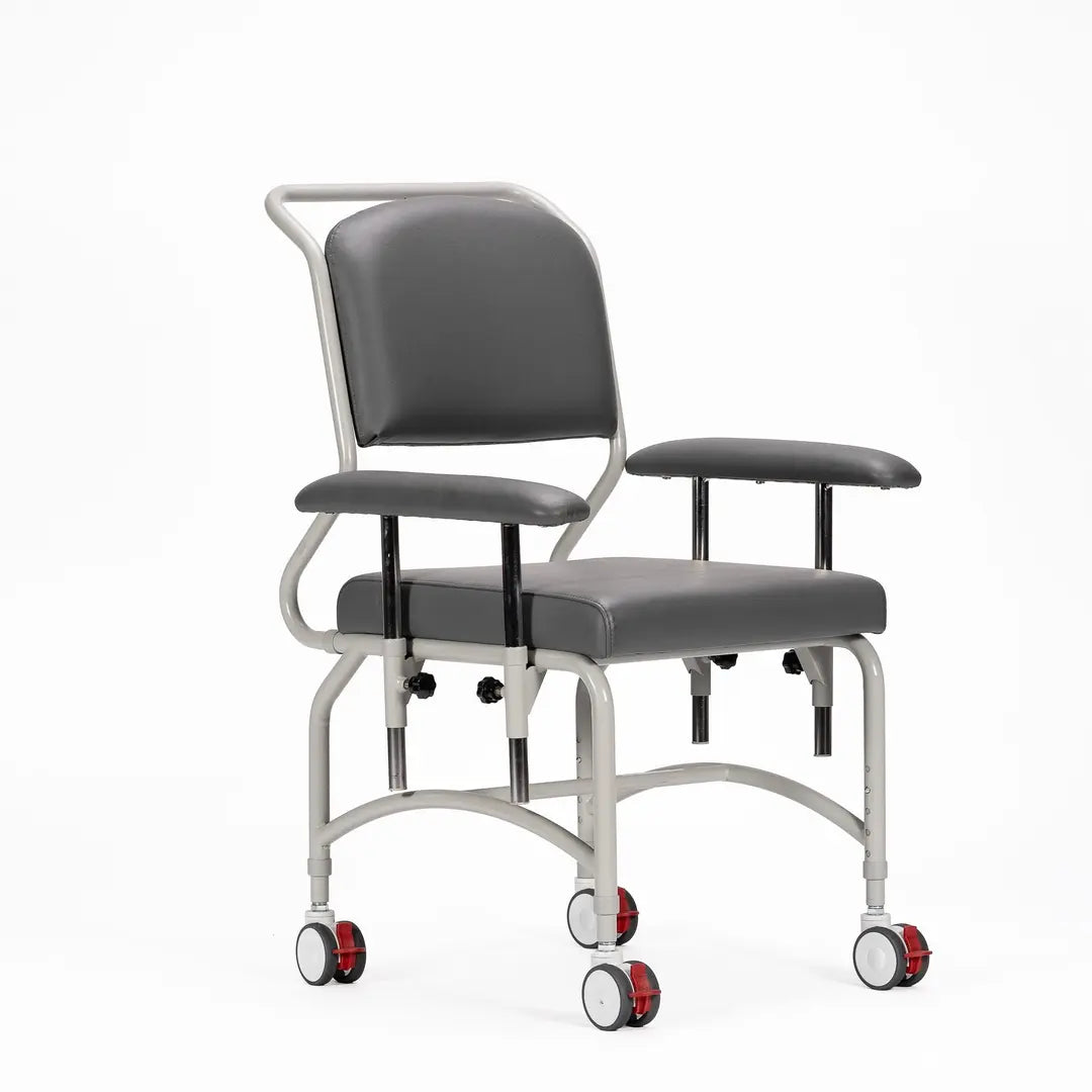 KCare Kingston Mobile Chair with Dropside Arms - Greystone