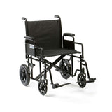 Bariatric Steel Transport Chair Black-  Seat Width 22"