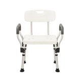 White Aluminium Bath Chair Antirust and Fast Assemble Arm Rest