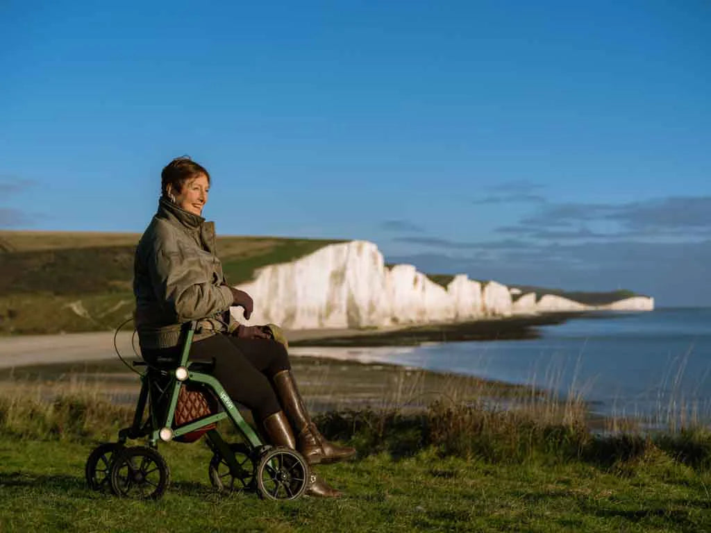 Uplivin All Terrain Trive Dual - Folding Walker - Autumn Rouge - Australian Assistive Technology Centre