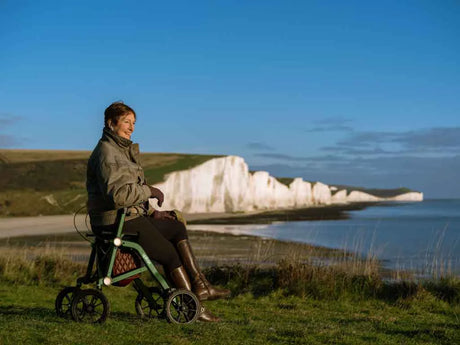 Uplivin All Terrain Trive Dual - Folding Walker - Autumn Rouge - Australian Assistive Technology Centre