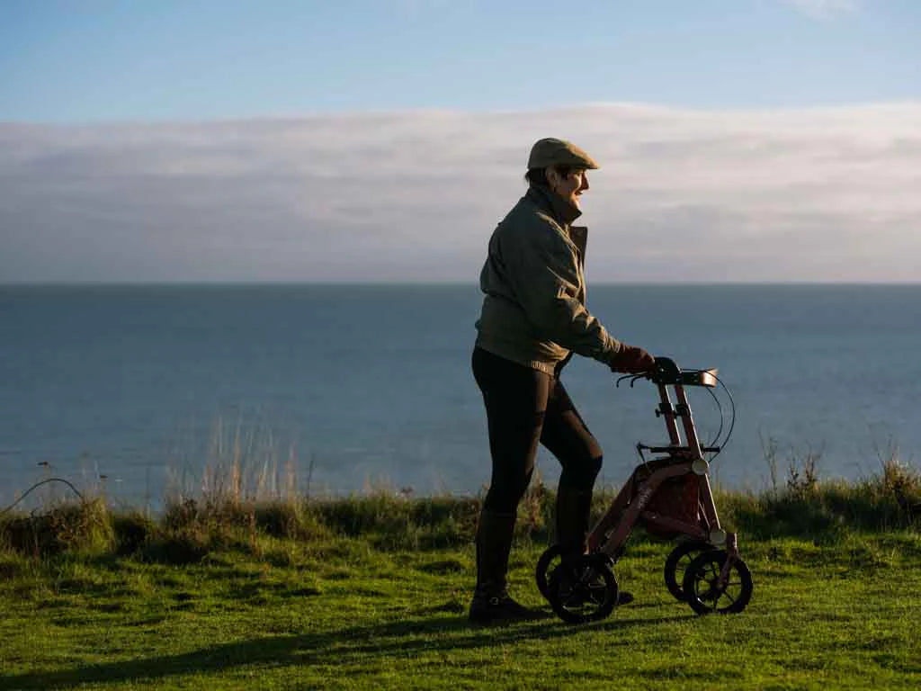 Uplivin All Terrain Trive Dual - Folding Walker - Autumn Rouge - Australian Assistive Technology Centre