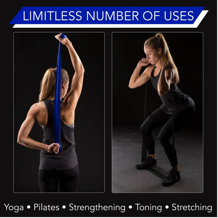 THERABAND Resistance Exercise Bands, Advanced Home Pack, contains Blue, Black 1.5m bands