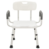 White Aluminium Bath Chair with Fast Assemble Armrest