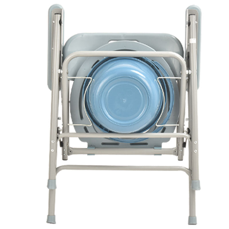 Light Gray Commode Chair with Iron Frame