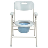 Light Gray Commode Chair with Iron Frame