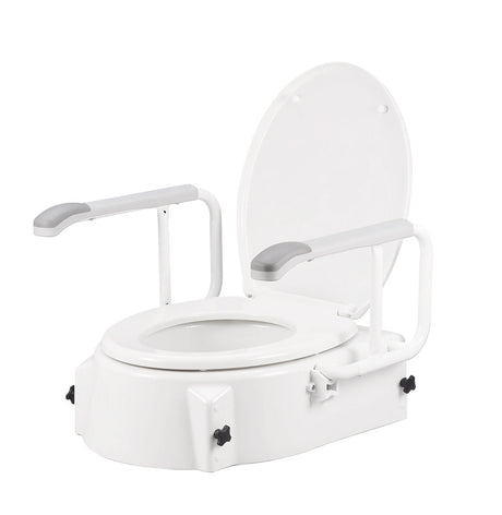 Care Quip Raised Toilet Seat with Swing-Back Arms - Australian Assistive Technology Centre