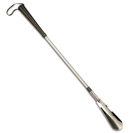 Chromed Shoe Horn with Spring - Australian Assistive Technology Centre